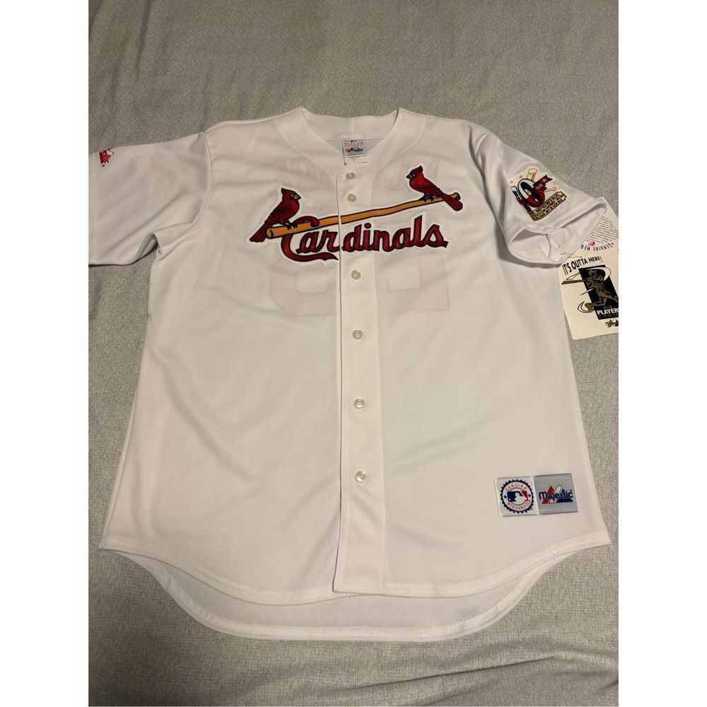 St. Louis Cardinals Size Large 70 HR Mark McGwire White Jersey Majestic Vintage